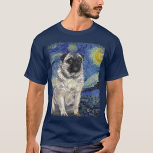 Camiseta Starry Night Vincent van Gogh Pug Painting1000