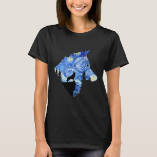 Camiseta Starry Night Wolf por Vincent van Gogh famoso Pain