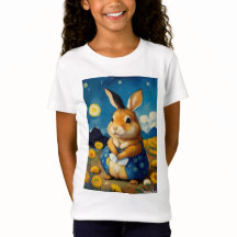Starry Primavera Bunny Kids T Shirt