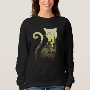 Camiseta Starry Sunset Night Urban City Skyline Black Cats