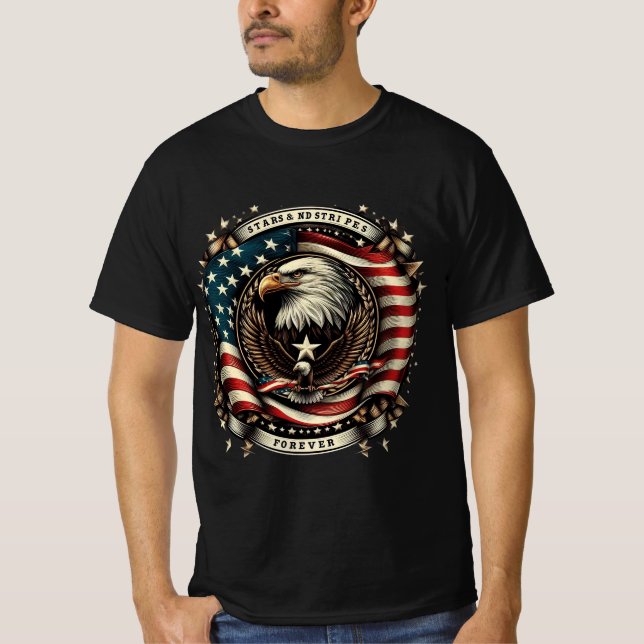 Camiseta Stars and Stripes Forever - American Eagle Pride (Frente)