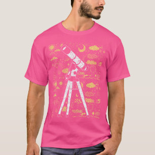 Camiseta Stars Galaxy Telescope Planetas da Lua Universa As