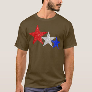 Camiseta Stars Patriótica Sparkle Red White Blue Americano 