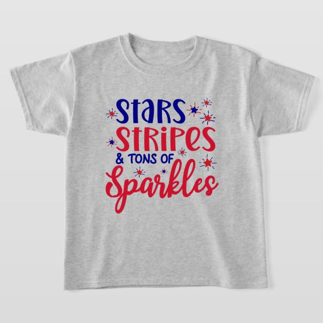 Camiseta Stars Stripes and Tons Of Sparkles 4th Of July (Postura )