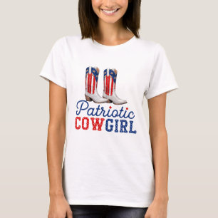 Camiseta Stars Stripes Cowgirl Boots Orgulho
