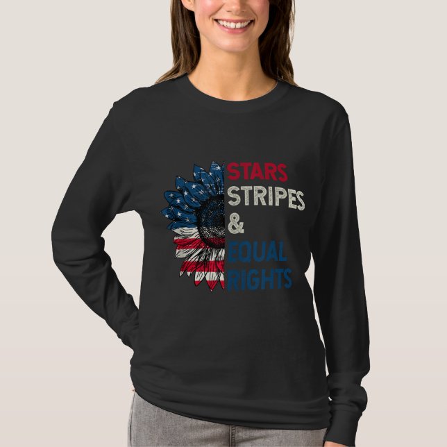 Camiseta Stars Stripes e Igualdade de Direitos 4 de julho (Frente)