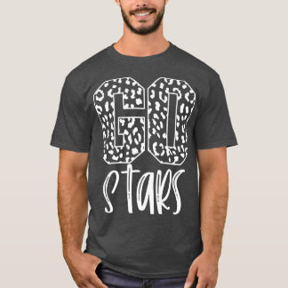 Camiseta Stars Team Mascot School Spirit Game Night Leopard