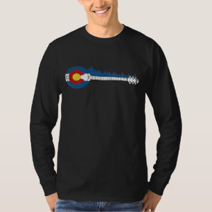 Camiseta State Flag Of Colorado Banjo Distressed Treesban