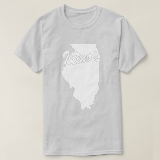 Camiseta State Of Illinois Shape (Frente do Design)