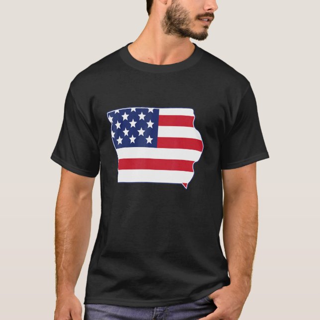 Camiseta State of Iowa USA American Flag Patriotic (Frente)