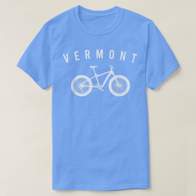 Camiseta State Vermont Map Fatbike Fat Bike Tire Offroad Sn (Frente do Design)