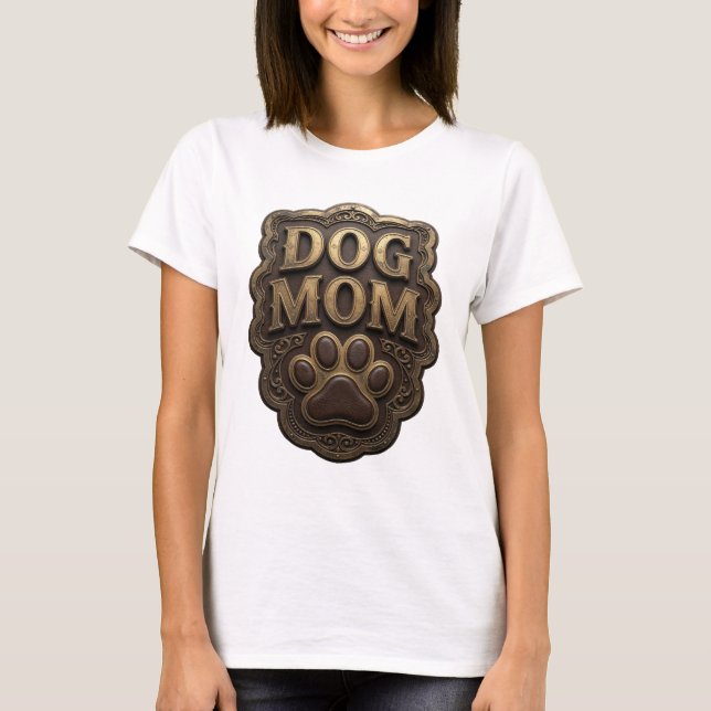 Camiseta Statement Gold MÃ£e de Cachorro Design Moderno (Frente)