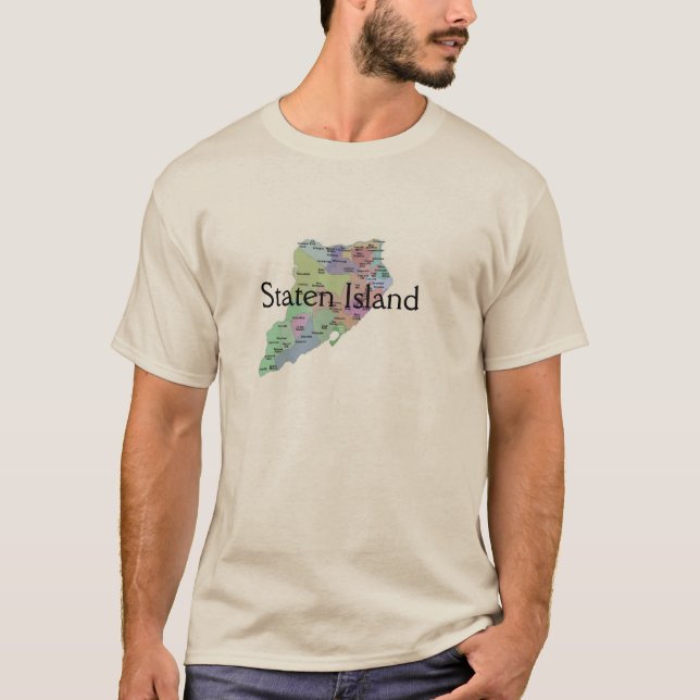 Camiseta Staten Island (sobre o mapa) (Frente)