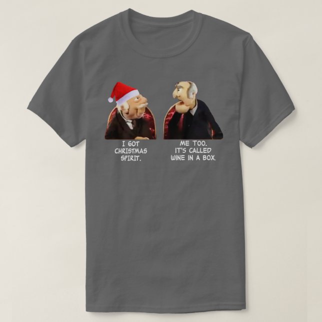 Camiseta Statler E Waldorf Espírito De Natal (Frente do Design)