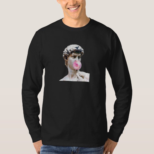 Camiseta Statue Bubble Gum Chewing Gum Fun (Frente)