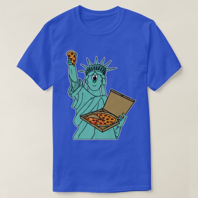 Camiseta Statue Of Liberty Pizza Independence Day 4th July  (Frente do Design)