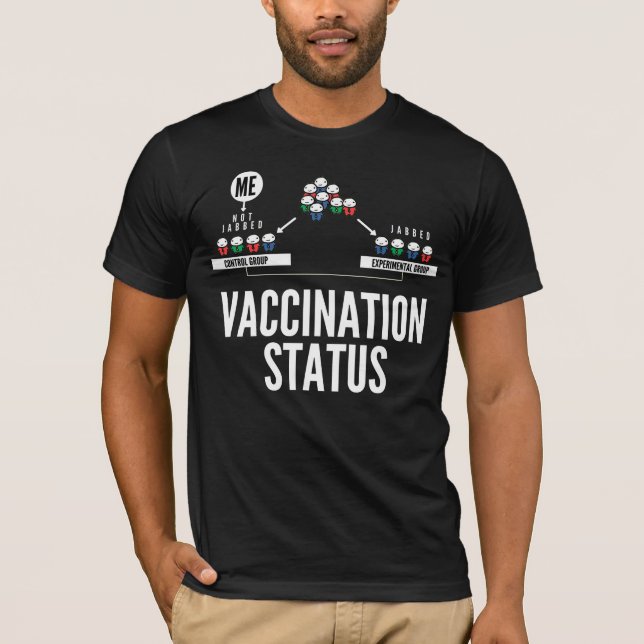 Camiseta Status da Vacinação - Estou no Grupo de Controle (Frente)