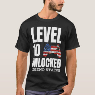 Camiseta Status de Legenda do Nível 10 Librou Birthda do Jo