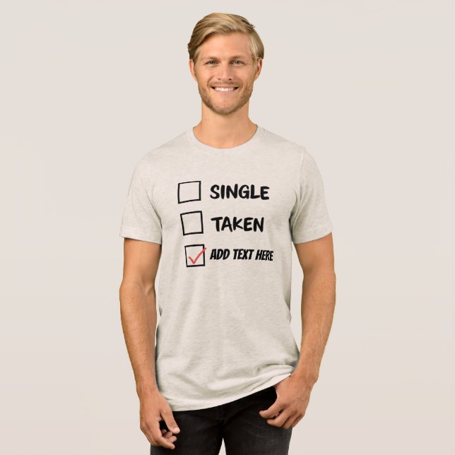 Camiseta Status de Relacionamento Engraçado Personalizado (Frente Completa)