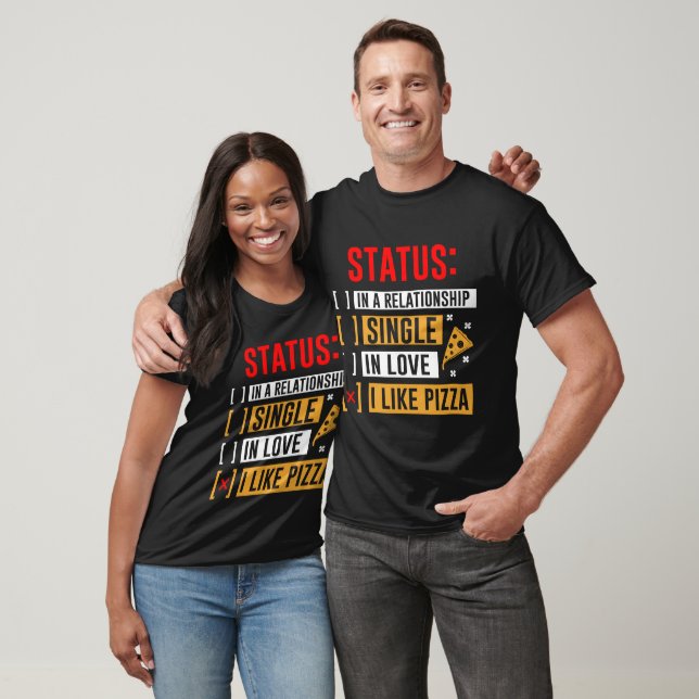 Camiseta Status Eu Gosto De Pizza Relacionamento Engraçado  (Unissex)
