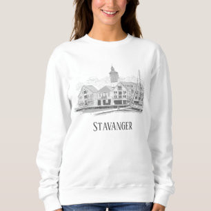 Camiseta Stavanger Norway Belo Streetscape Drawing Swe
