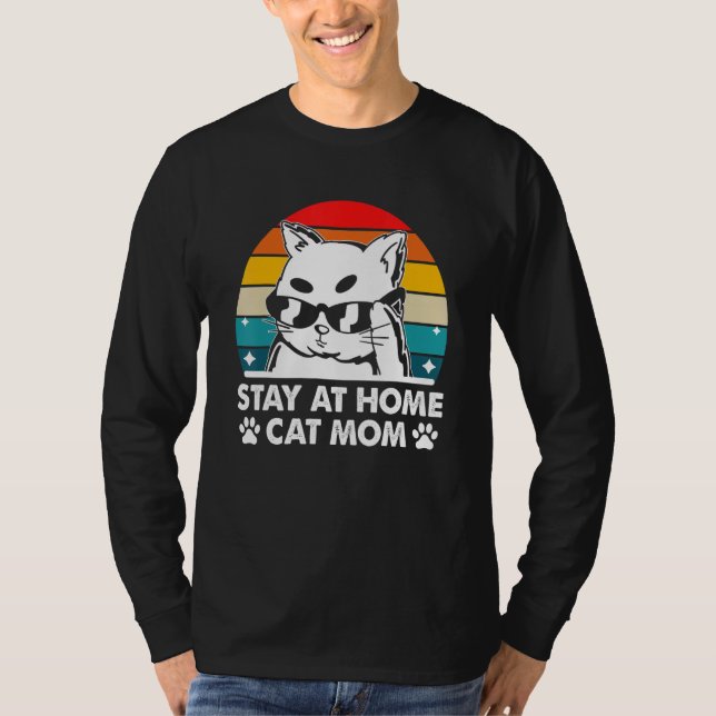 Camiseta Stay at Home Cat Mom Beautiful Cat Cute Kitten (Frente)