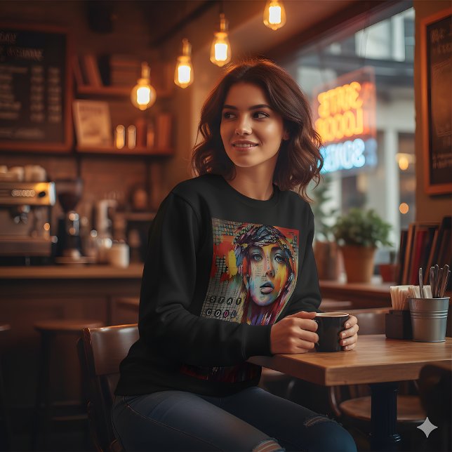 Camiseta Stay Cool Abstract Portrait Sweatshirt (Criador carregado)