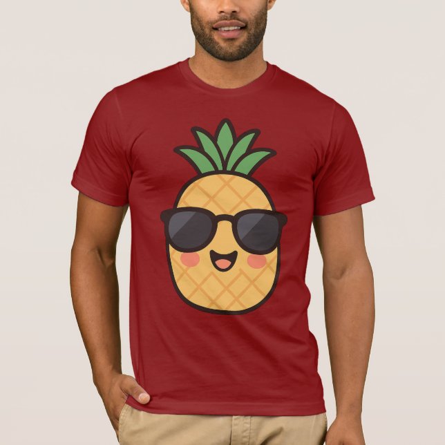 Camiseta Stay Cool – Kawaii Pineapple Summer Design (Frente)