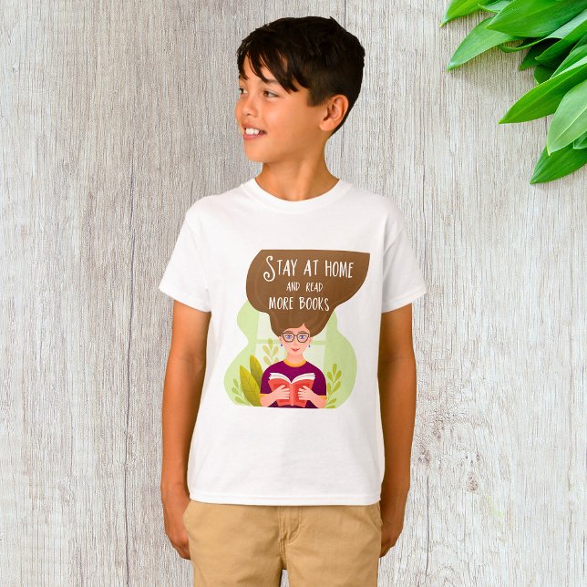 Camiseta Stay Home Read More Books Book Lover (Criador carregado)