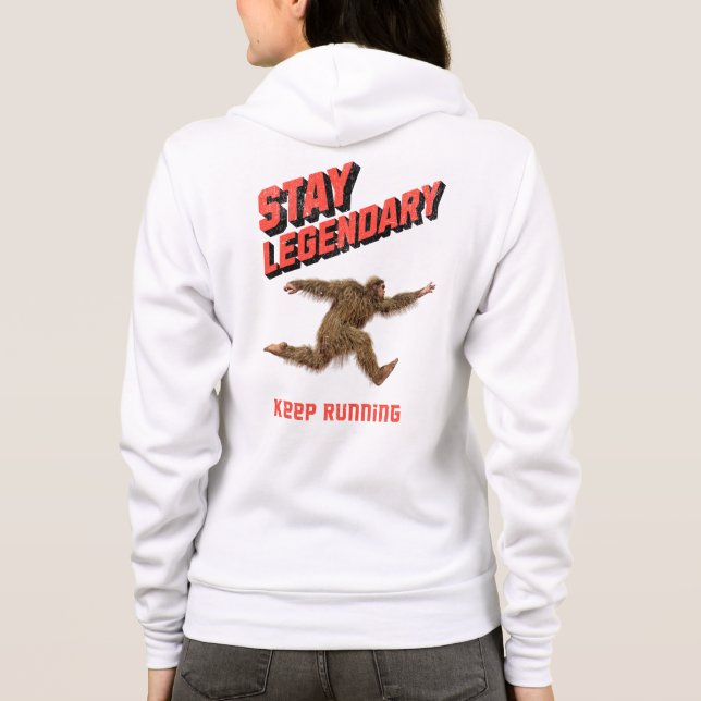 Camiseta Stay Legendary, Keep Running Funny Bigfoot (Verso)