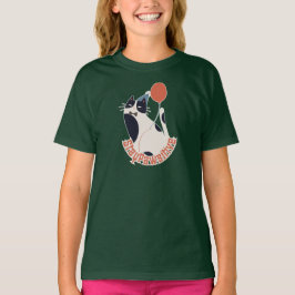 Camiseta Stay Pawsitive Kids Deep Forest Green Tuxedo Cat B