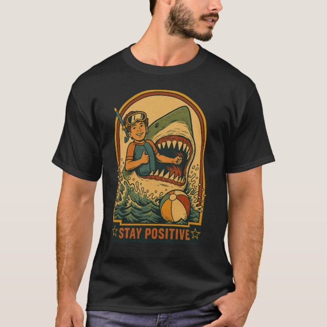 Camiseta Stay Positive retro (Frente)