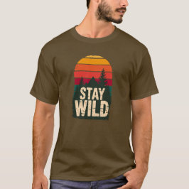 Camiseta Stay Wild Vintage Sunset Mountain