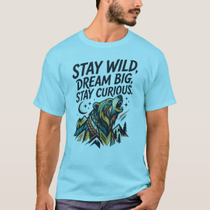 Camiseta StayWild Dream Big Lobo – Explore O vasto