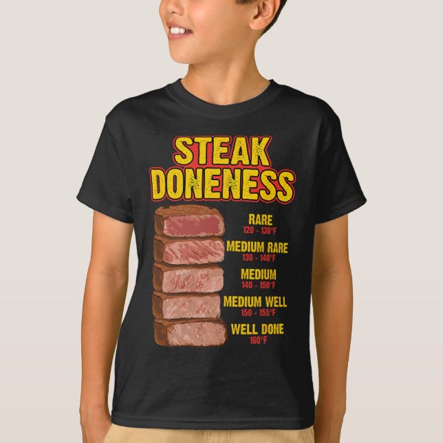 Camiseta Steak Doneness Chart Table Guide Bbq Meat Chef Pit (Frente)