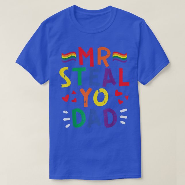 Camiseta Steal Yo Pai Rainbow Flag Pride Month Gay LGBTQ (Frente do Design)