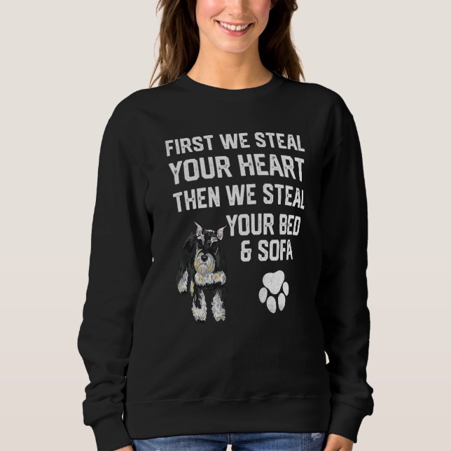 Camiseta Steal Your Heart Steal Your Bed Miniature Schnauze (Frente)