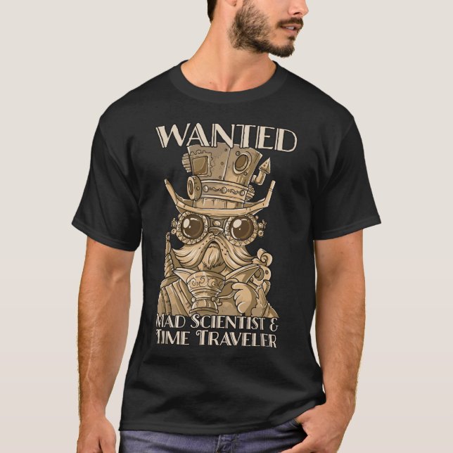 Camiseta Steam Punk Desejava Cientista Louco e Viajante do  (Frente)