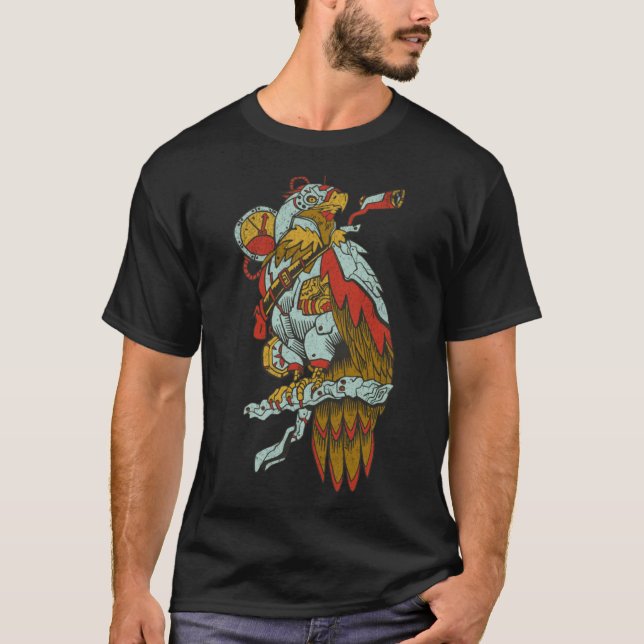 Camiseta Steampunk American Eagle Bird Fantasy Read (Frente)