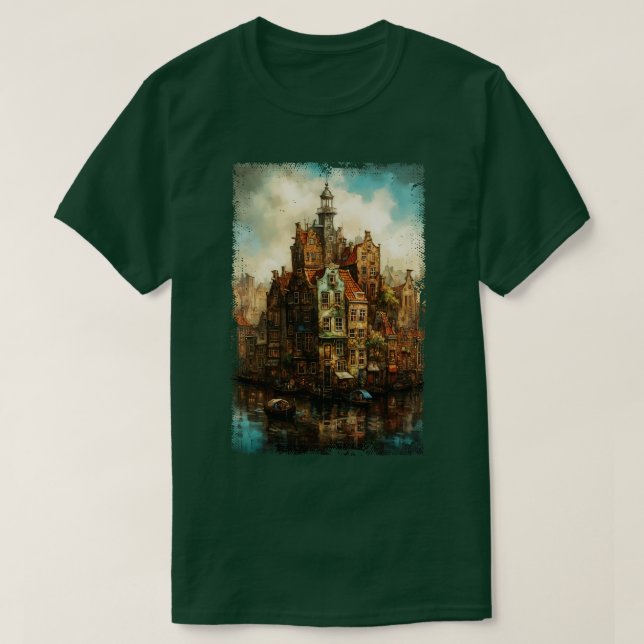 Camiseta Steampunk Amsterdam Skyline 1 (Frente do Design)