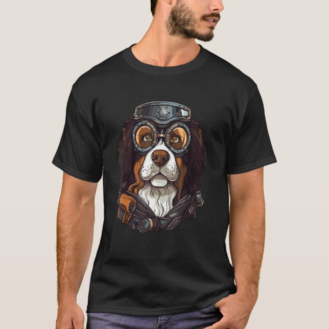 Camiseta Steampunk Bernese Mountain Dog (Frente)