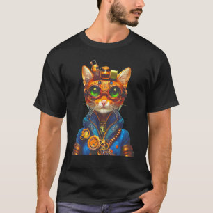 Camiseta Steampunk Cat Steam Punk Kitten Goggles Cogs Victo