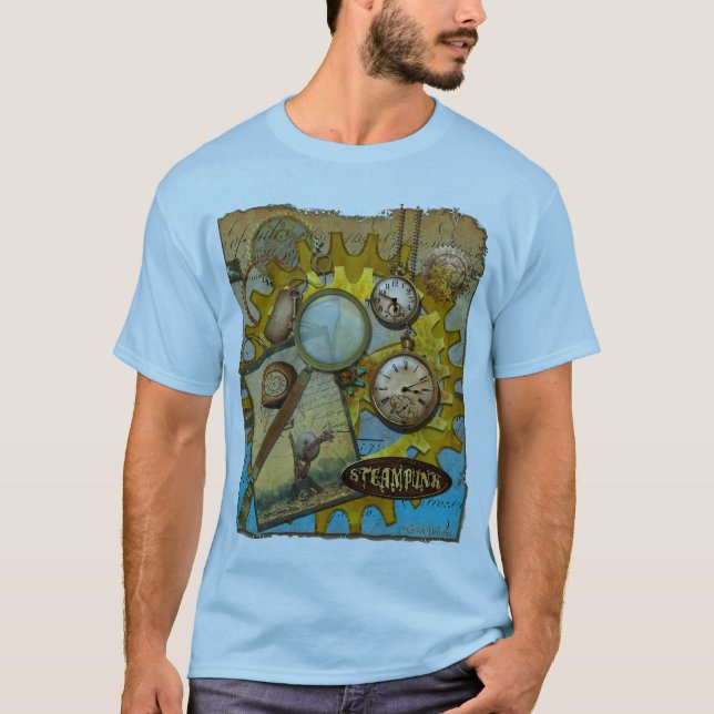 Camiseta Steampunk Clocks Mens (Frente)