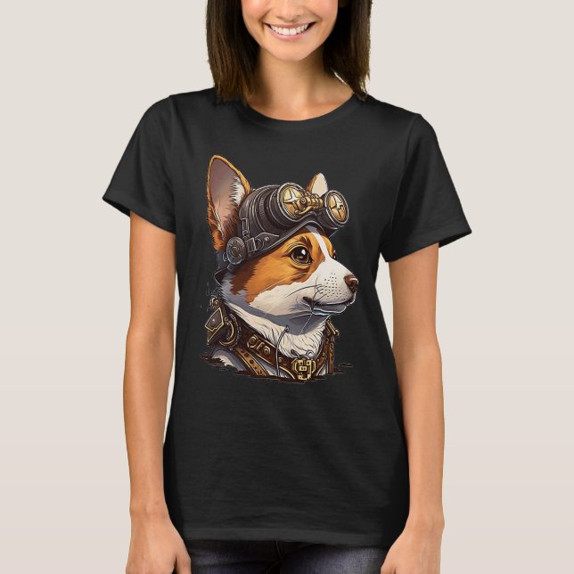 Camiseta Steampunk Corgi Head For Women & Men 2 (Frente)