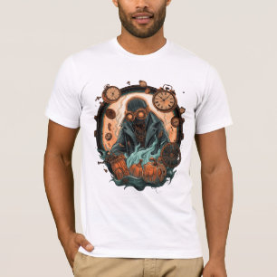 Camiseta Steampunk Fantasma Viajante no Tempo Halloween