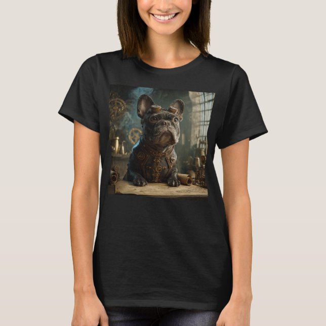 Camiseta Steampunk Frenchie (Edição 1) - Básico Feminino (Frente)