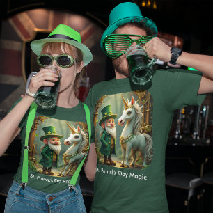 Camiseta Steampunk Gnome-Leprechaun Unicorn Paddy's Unisex