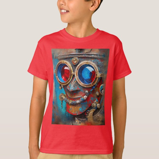 Camiseta Steampunk O Retrato Do Homem De Tin (Frente)