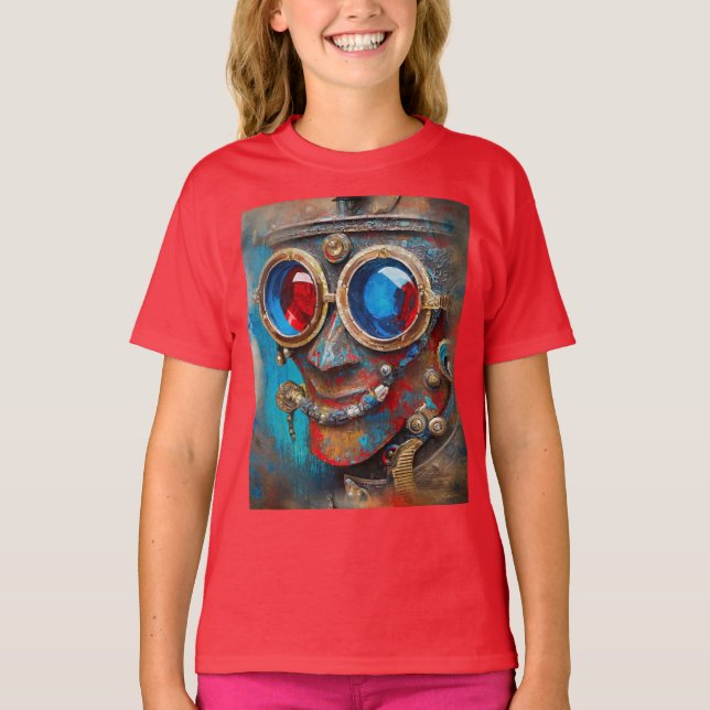 Camiseta Steampunk O Retrato Do Homem De Tin (Frente)