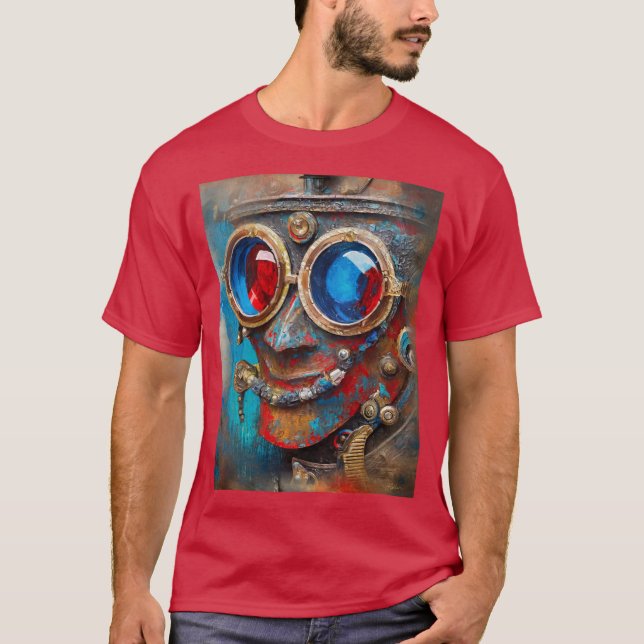 Camiseta Steampunk O Retrato Do Homem De Tin (Frente)
